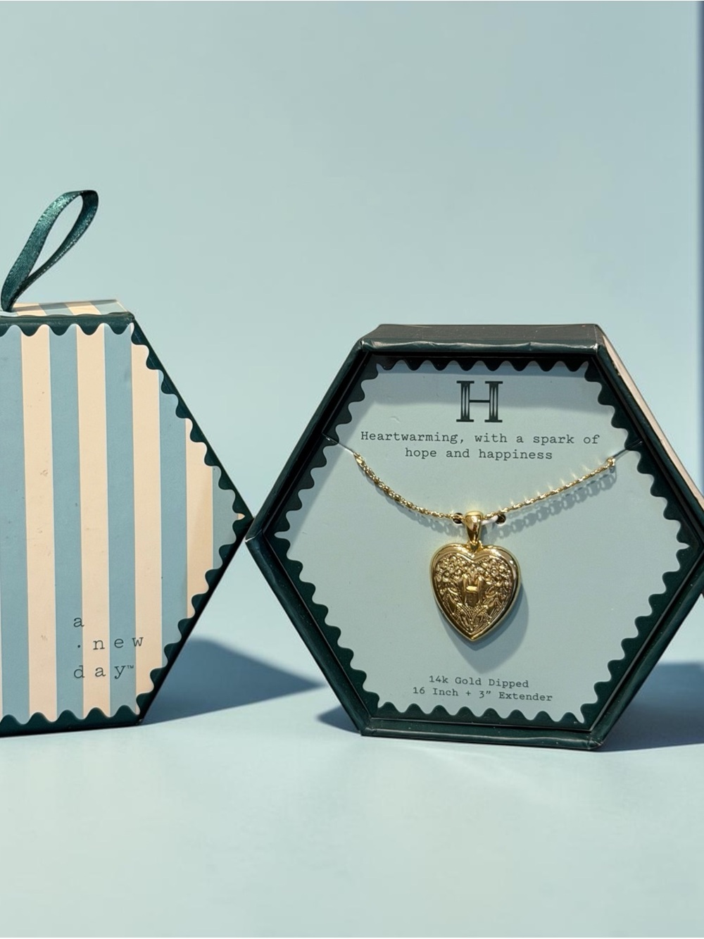 A New Day Initial “H” 14K Gold Dipped Heart Pendant Necklace